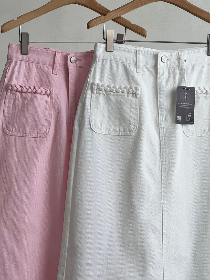 Rosewater Long Cotton Skirt