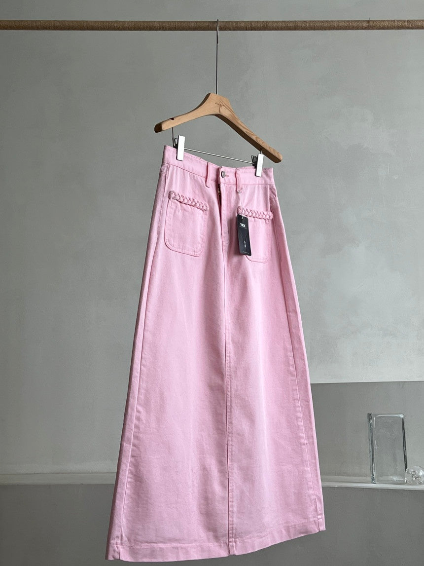 Rosewater Long Cotton Skirt