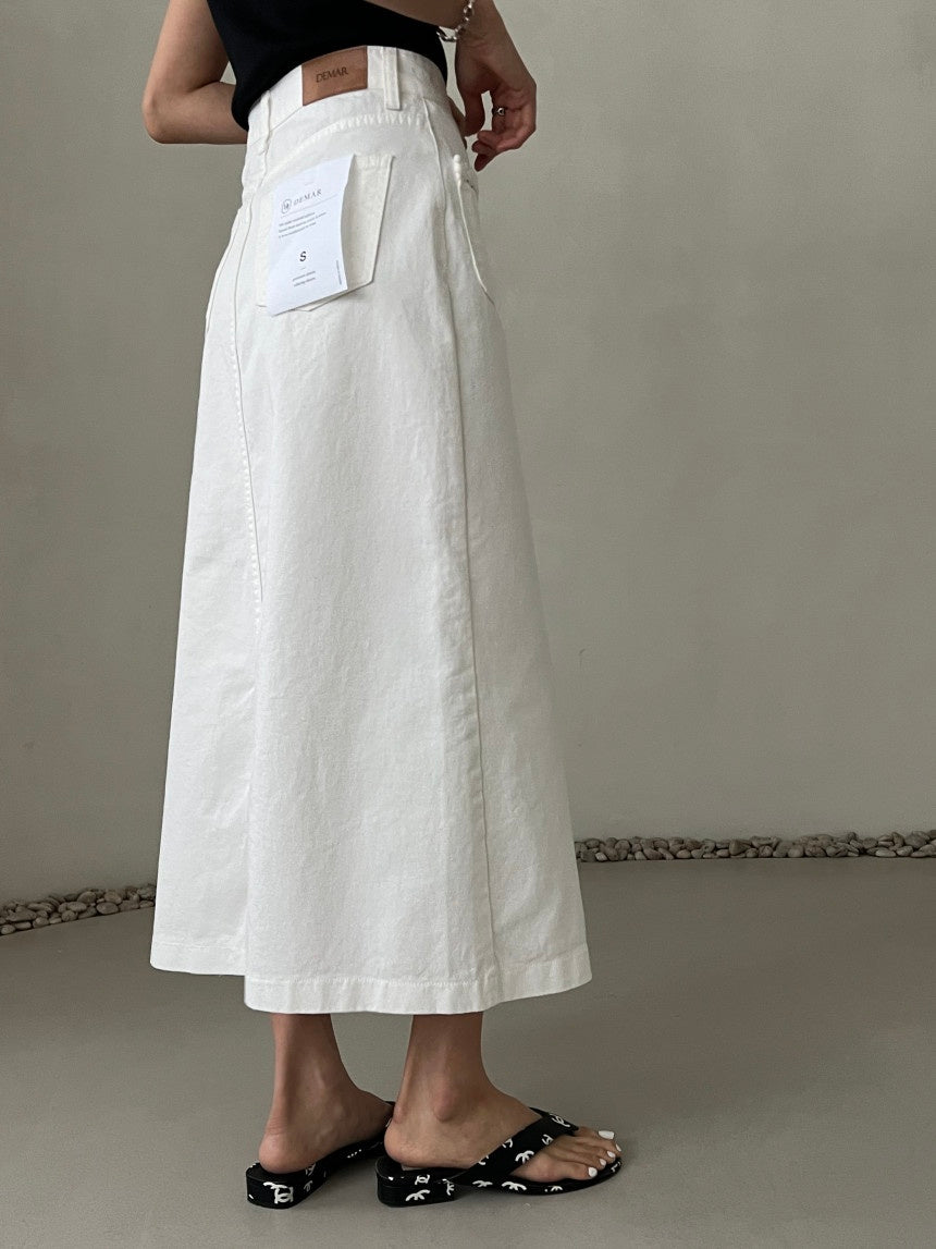 Rosewater Long Cotton Skirt