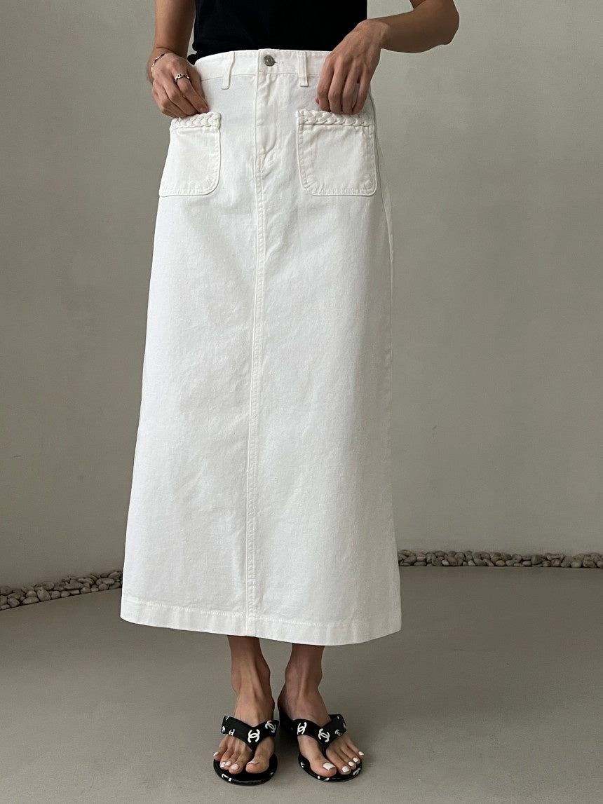 Rosewater Long Cotton Skirt