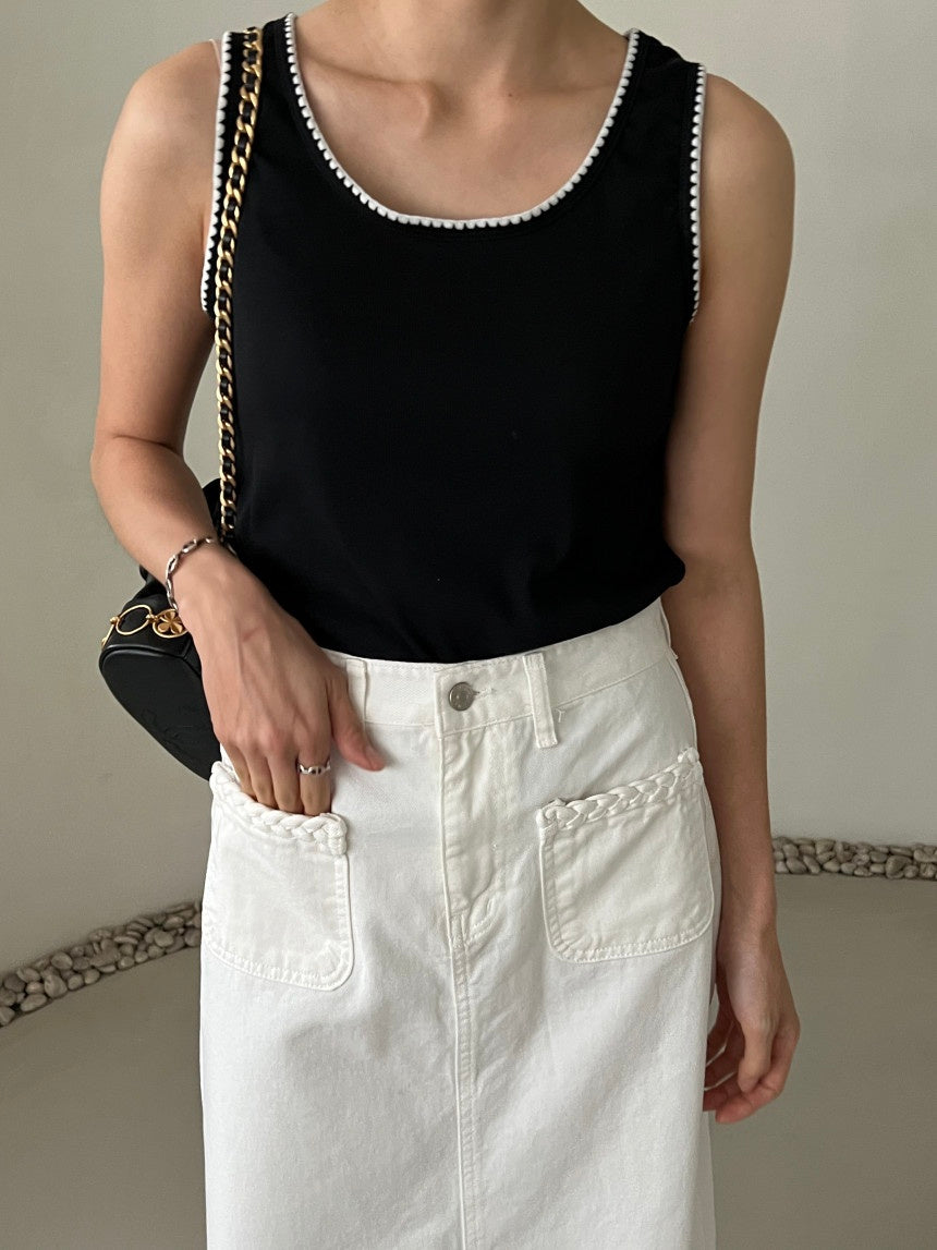 Rosewater Long Cotton Skirt