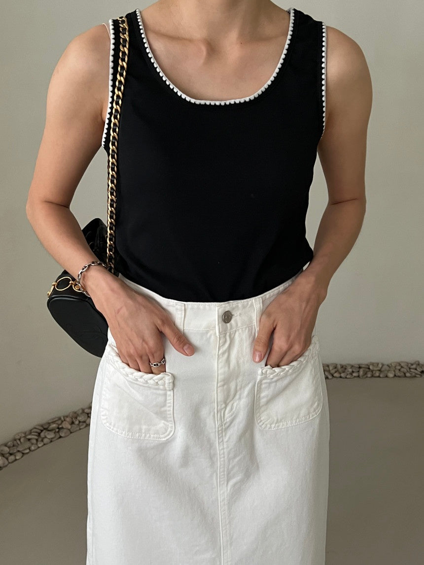 Rosewater Long Cotton Skirt