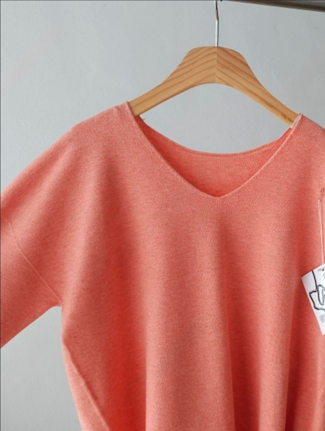 V-neck Short sleeve Knit Top
