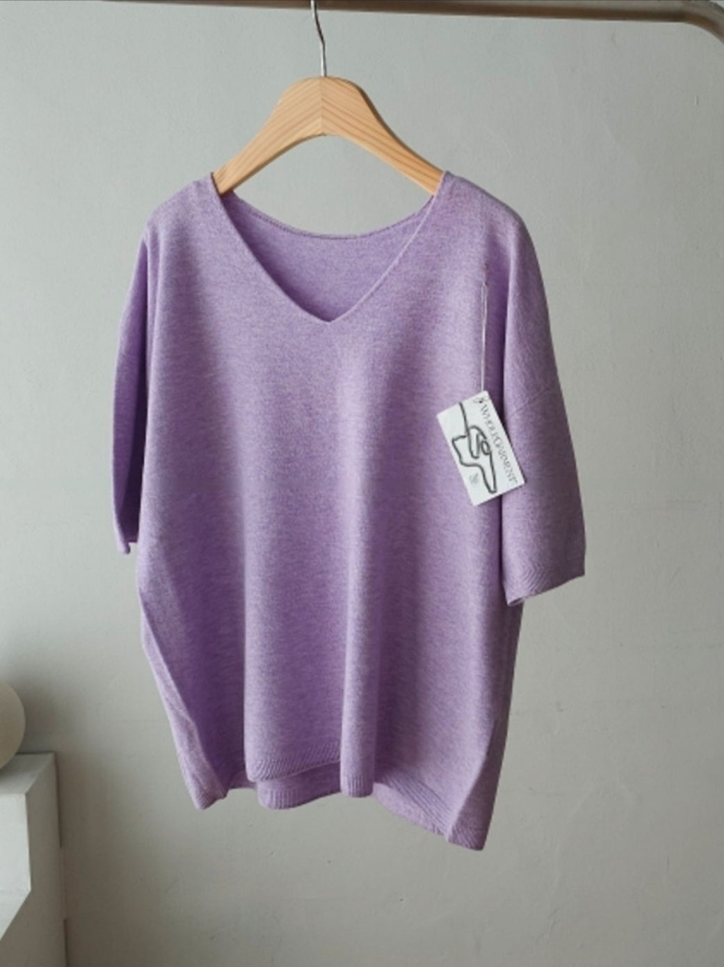 V-neck Short sleeve Knit Top