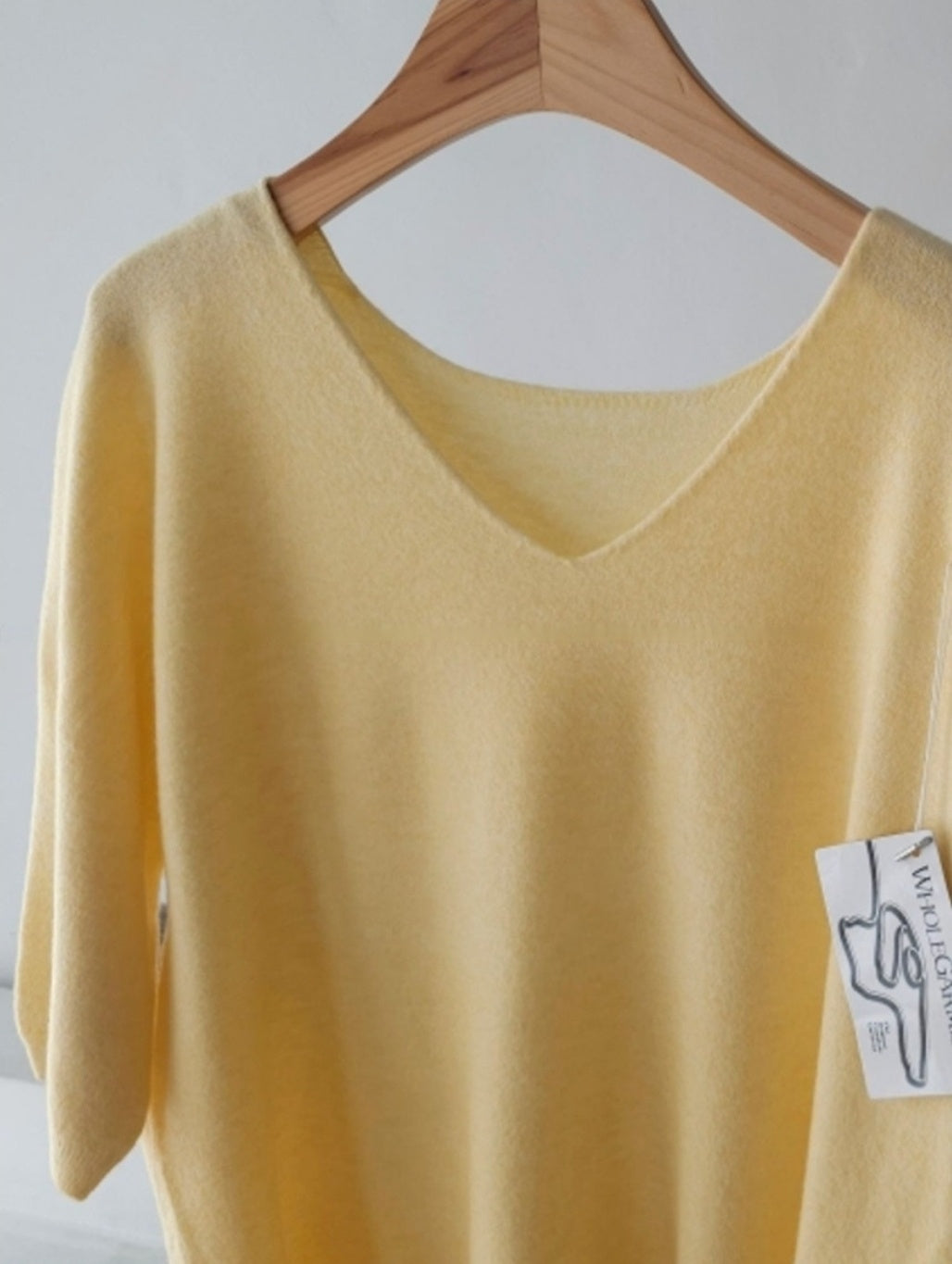 V-neck Short sleeve Knit Top