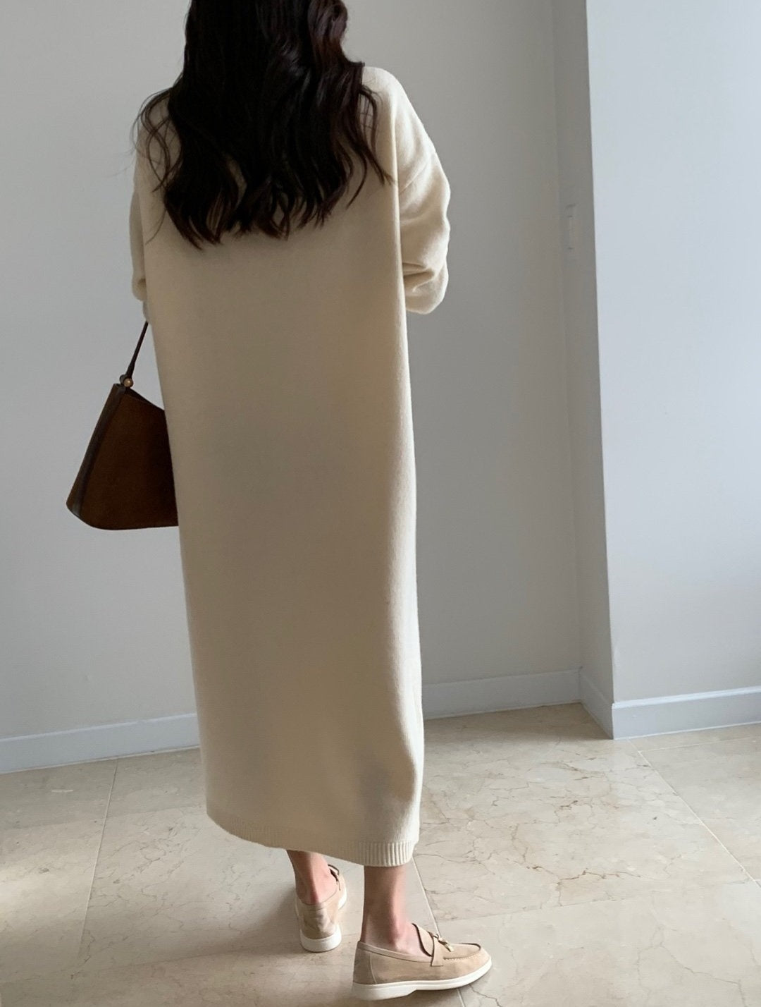 Yuri High-Neck Wool Dress