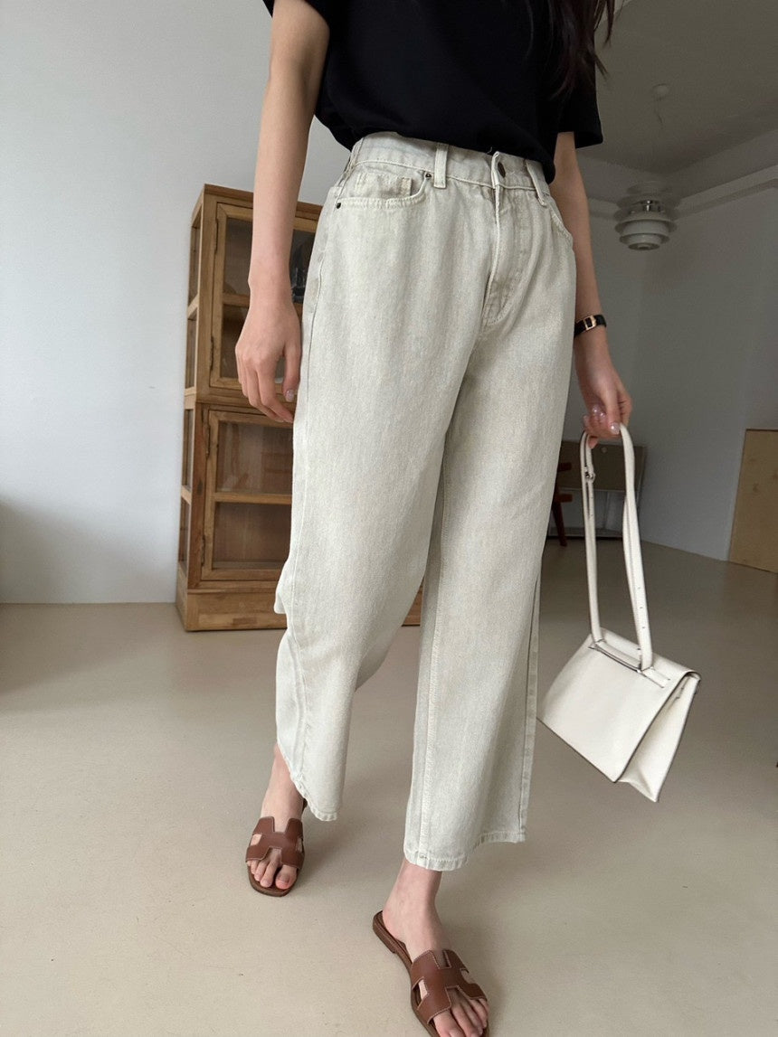 Banding Beige Denim Pants