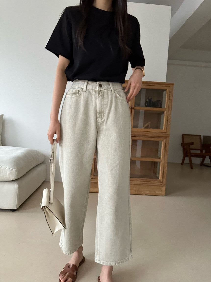 Banding Beige Denim Pants