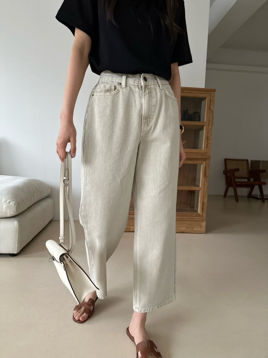 Banding Beige Denim Pants