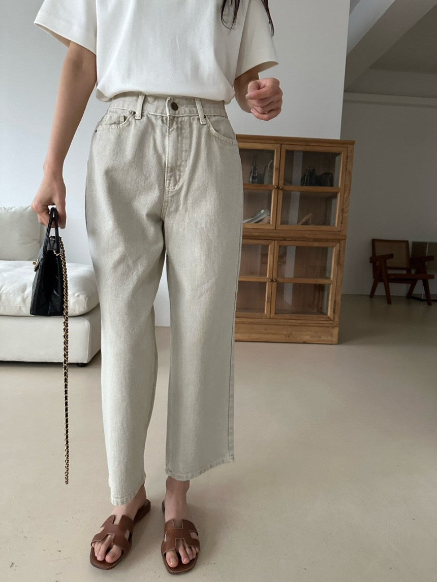 Banding Beige Denim Pants