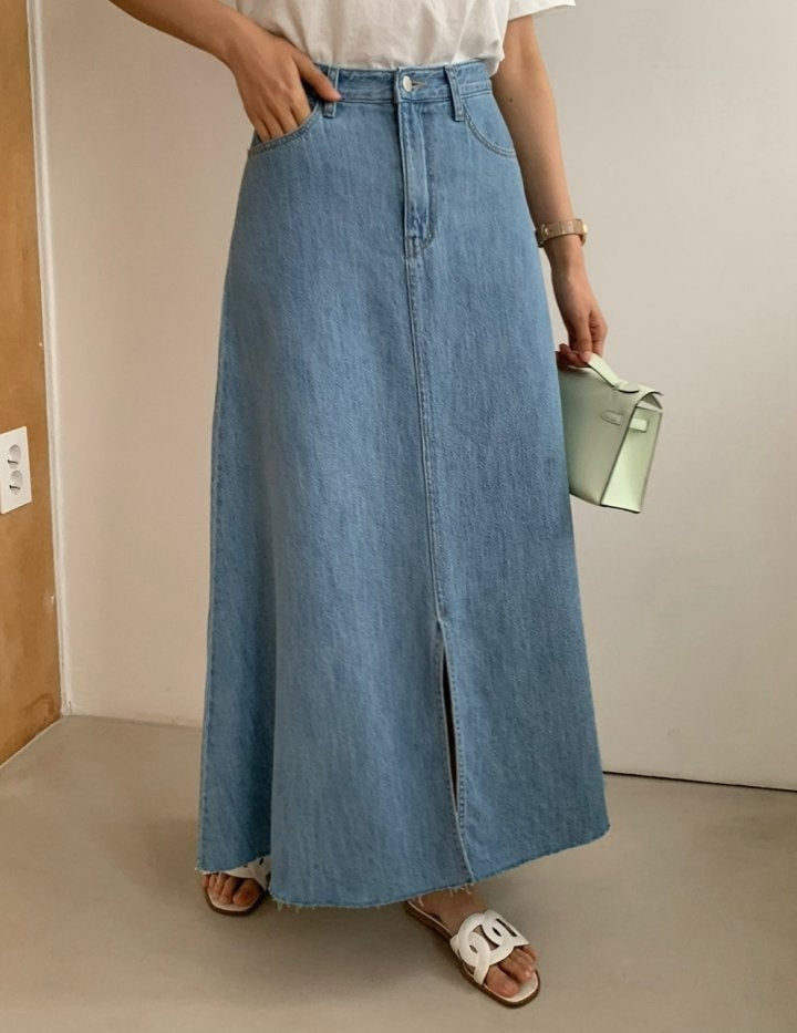 Clara Long Denim Skirt