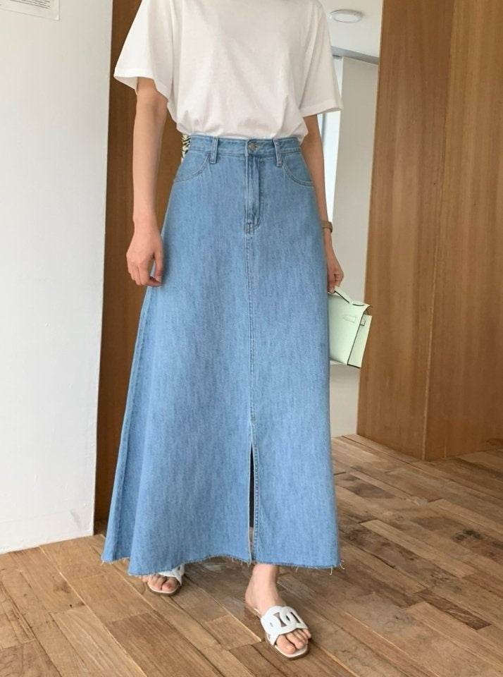 Clara Long Denim Skirt