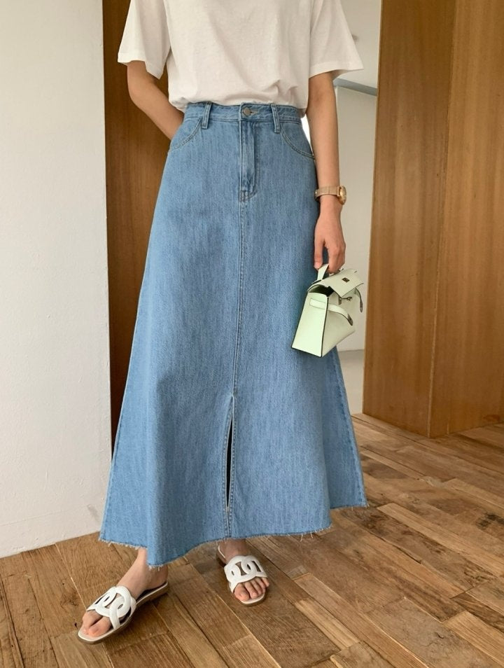 Clara Long Denim Skirt