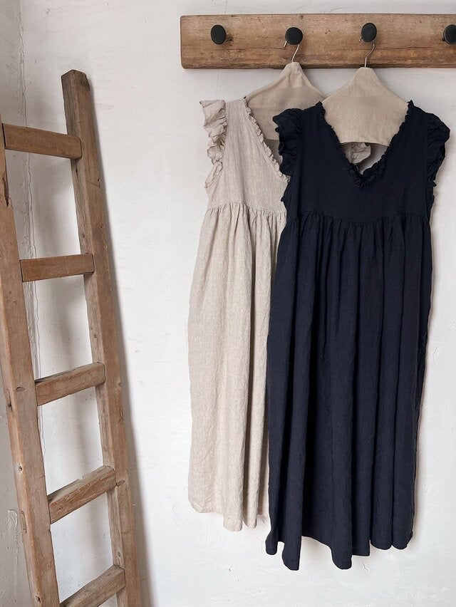 Priscilla Frill Linen Dress