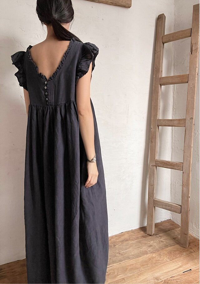 Priscilla Frill Linen Dress