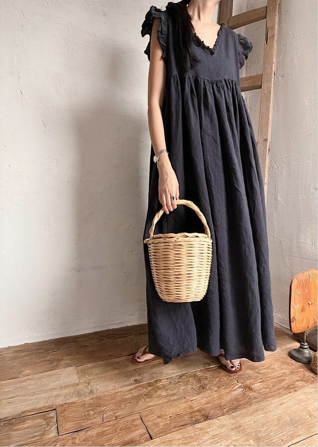 Priscilla Frill Linen Dress