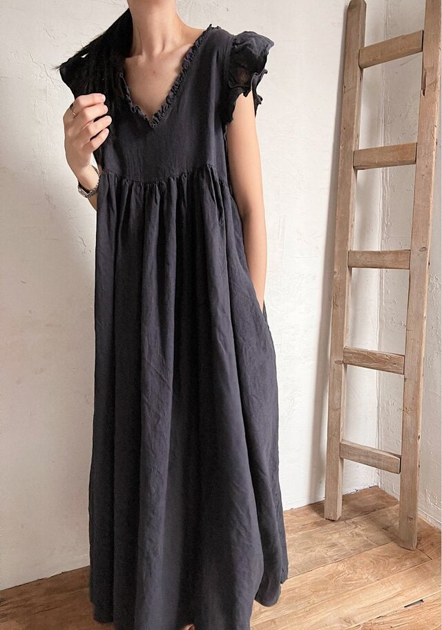 Priscilla Frill Linen Dress