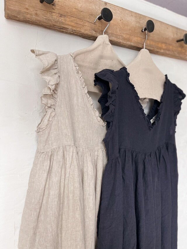 Priscilla Frill Linen Dress