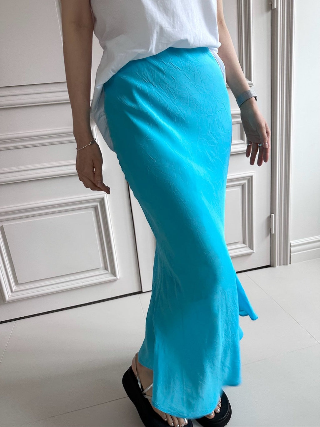 Lala Satin Long Skirt