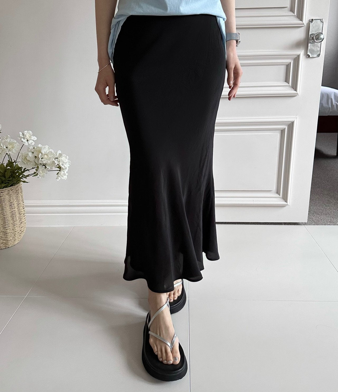 Lala Satin Long Skirt