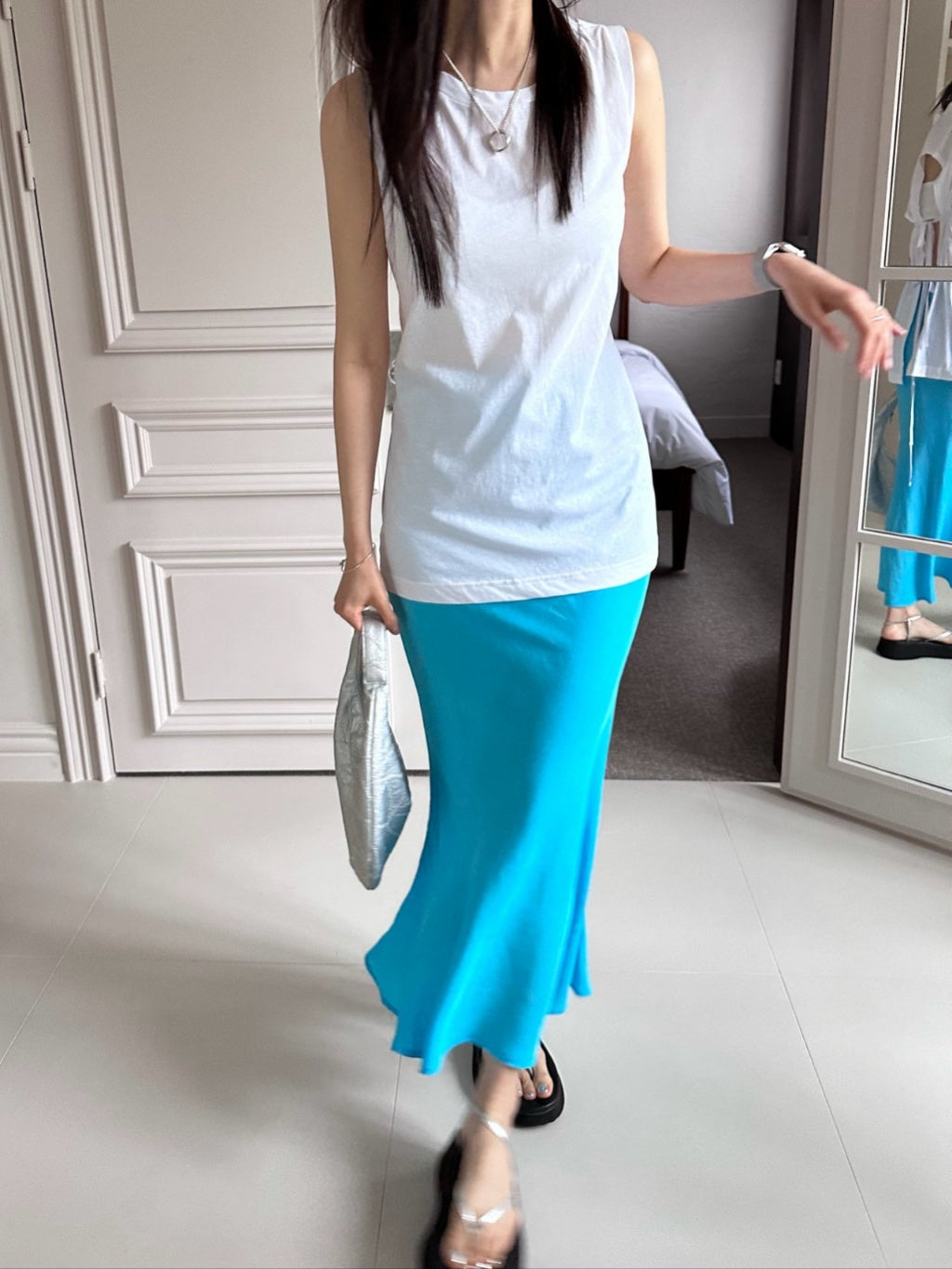 Lala Satin Long Skirt