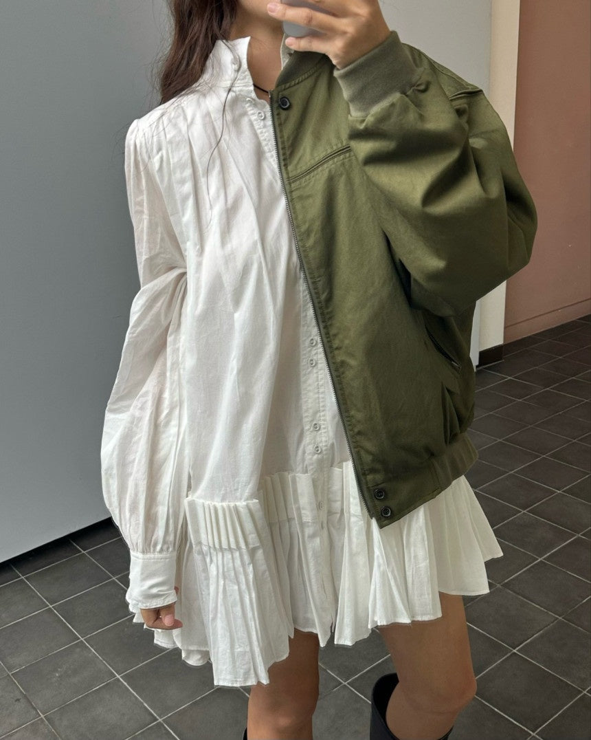 Frill Mini Shirt Dress