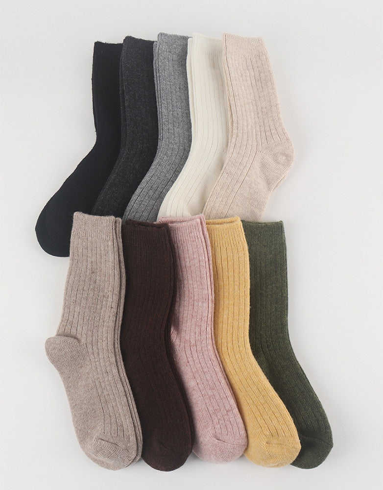 Wool Cashmere Ribbed Socks