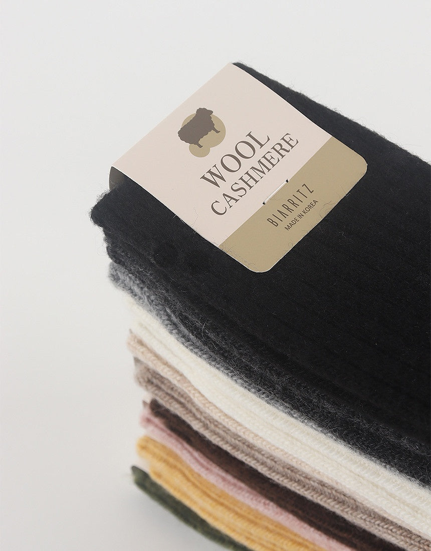 Wool Cashmere Ribbed Socks