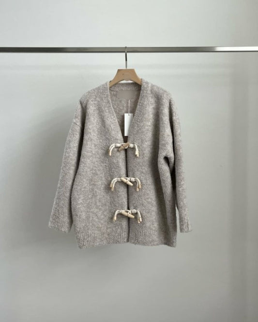 Toggle Boucle Wool Cardigan