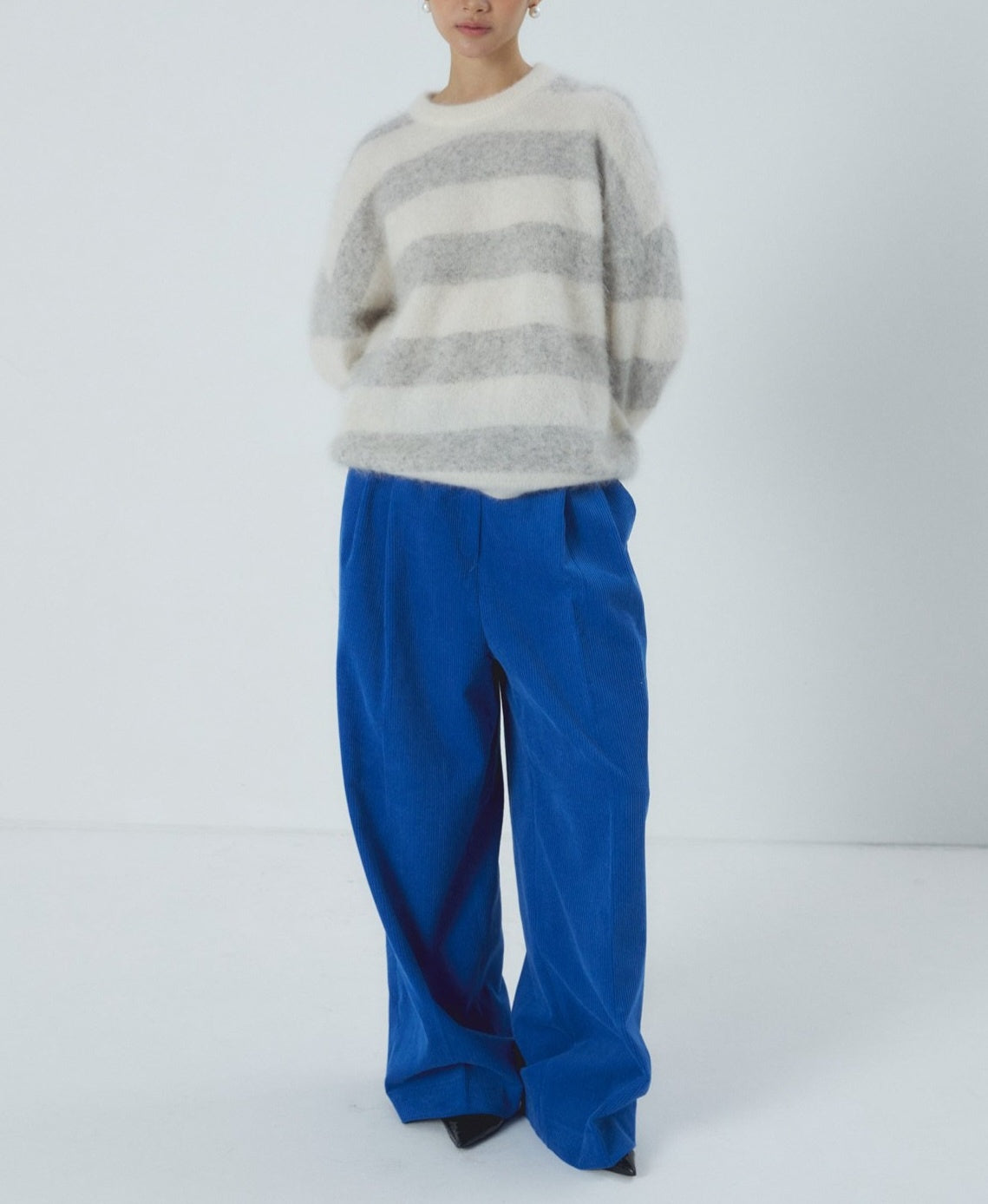 Mohair Stripe Knit Sweater