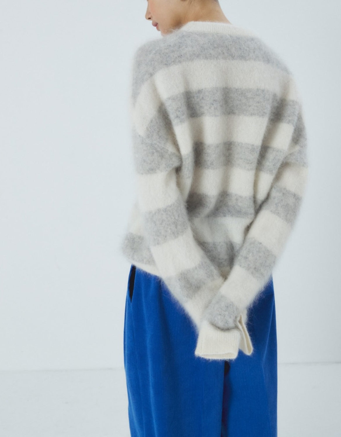 Mohair Stripe Knit Sweater