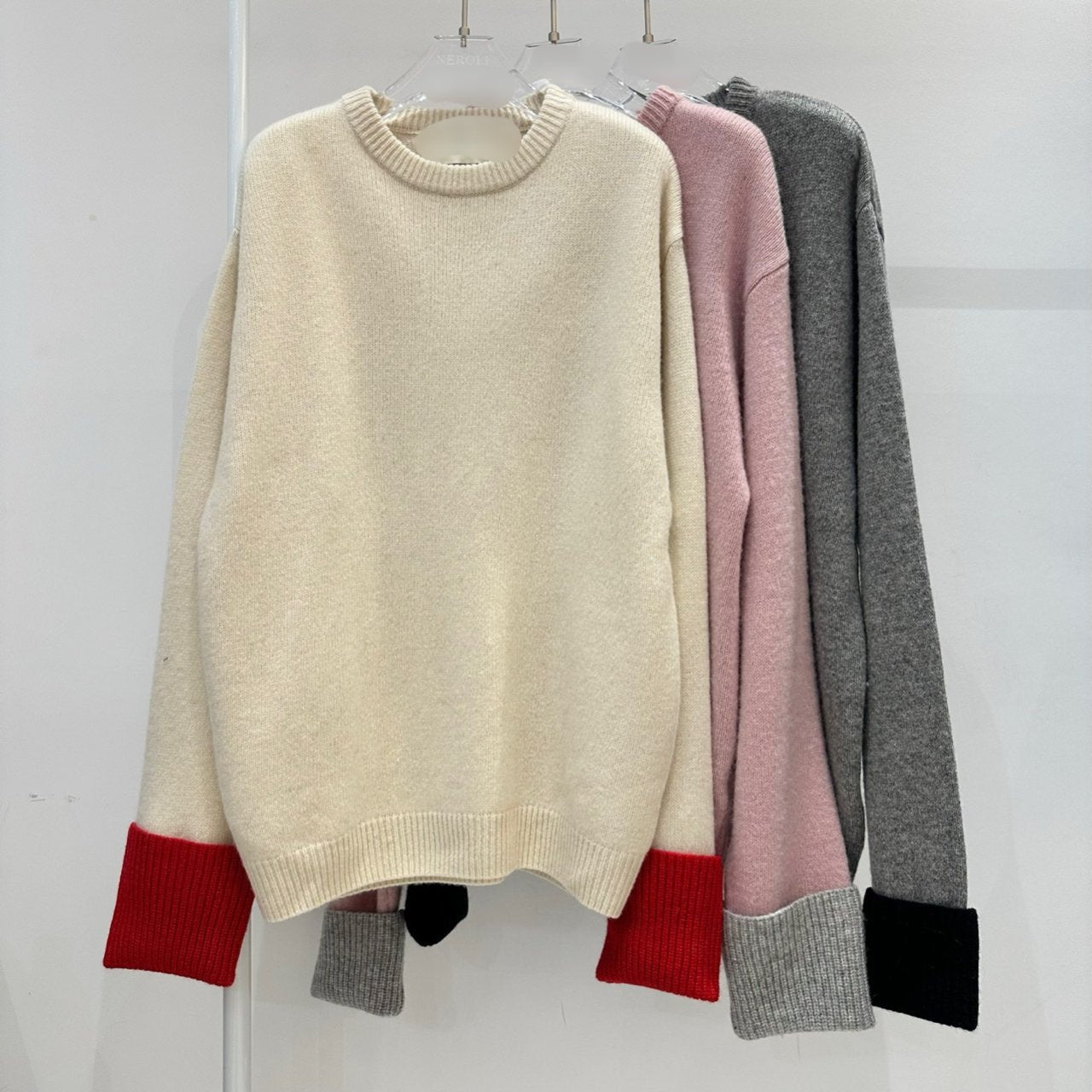 Wool Knit with Contrast Sleeves