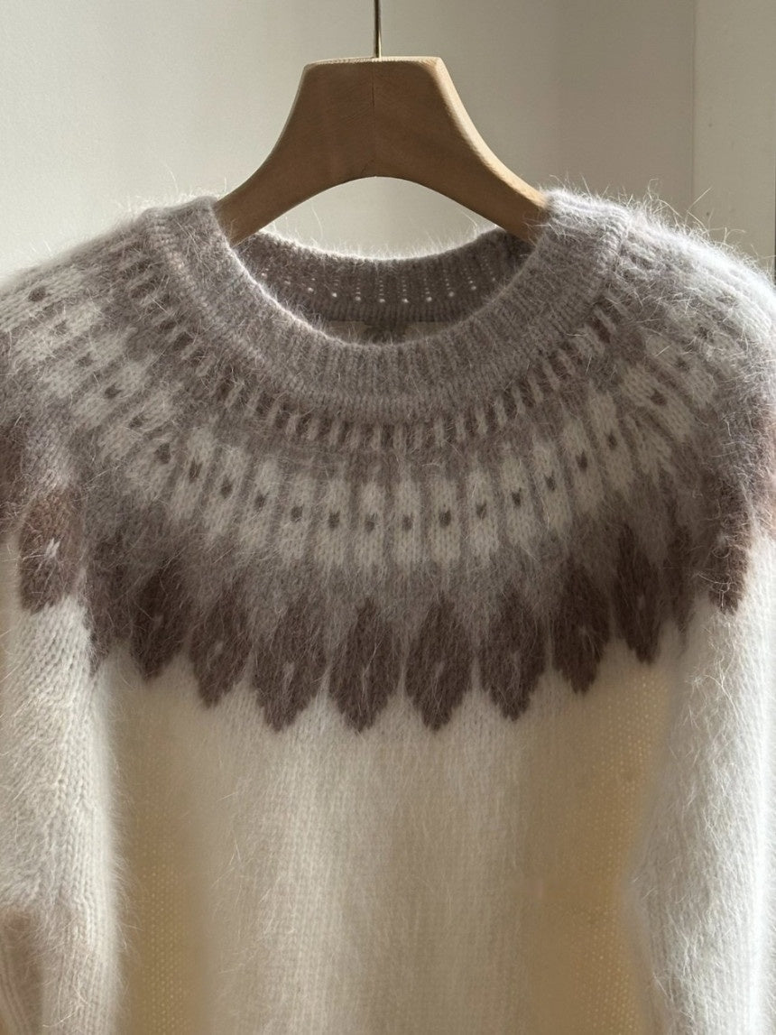 Angora Wool Nordic Sweater