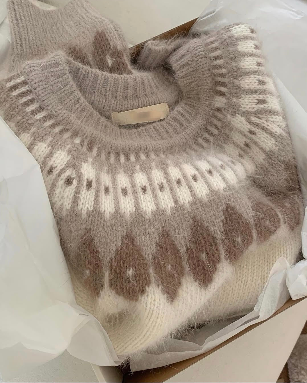 Angora Wool Nordic Sweater