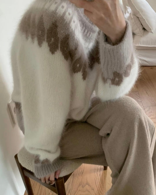 Angora Wool Nordic Sweater