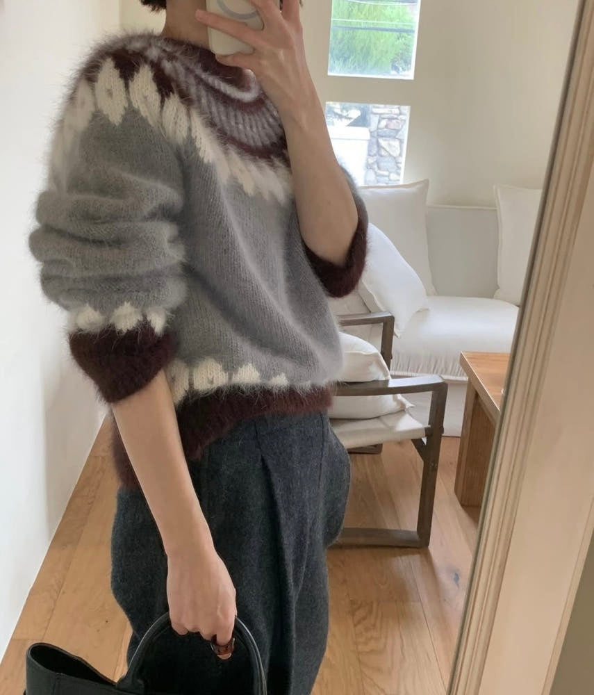 Angora Wool Nordic Sweater