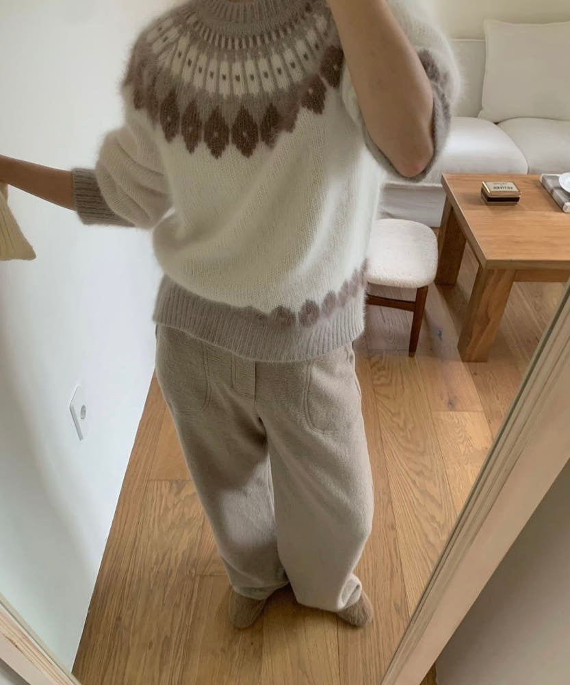 Angora Wool Nordic Sweater