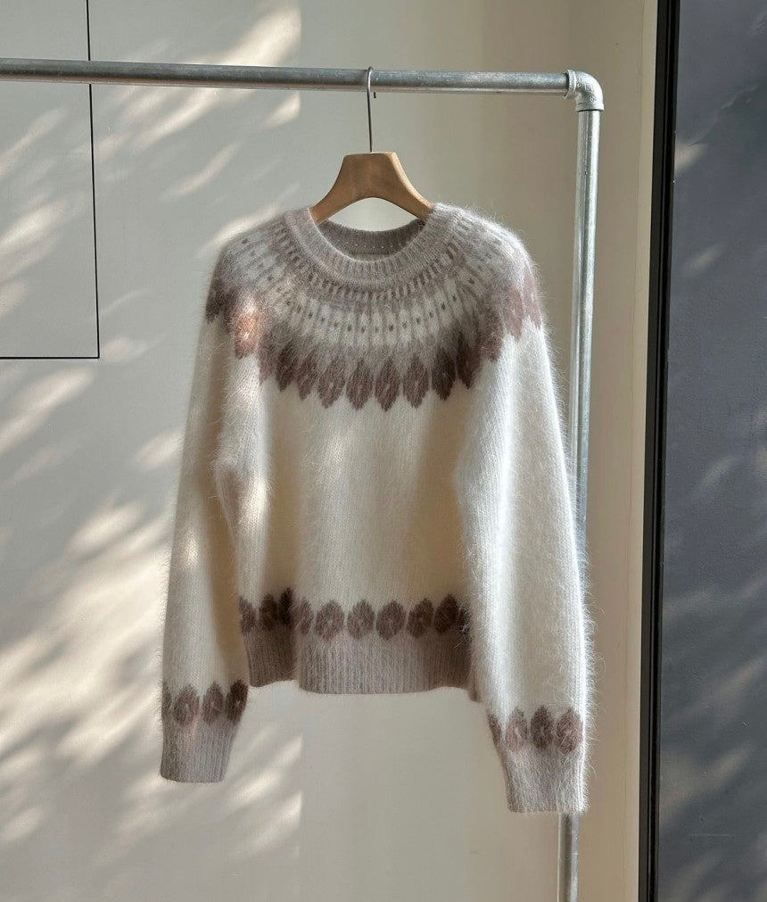 Angora Wool Nordic Sweater