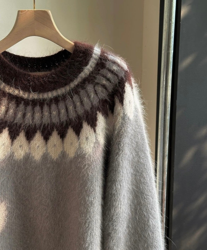 Angora Wool Nordic Sweater