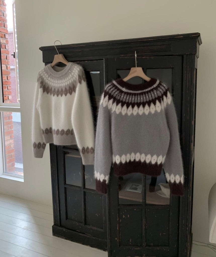 Angora Wool Nordic Sweater