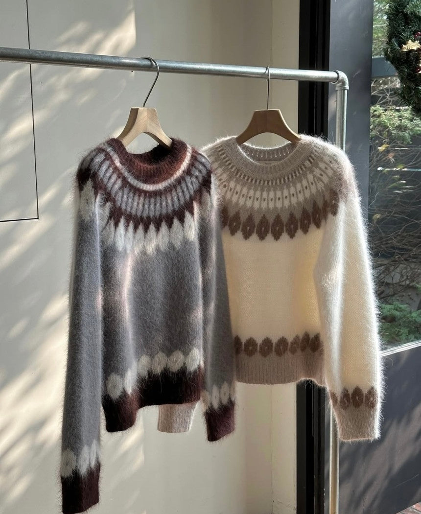 Angora Wool Nordic Sweater