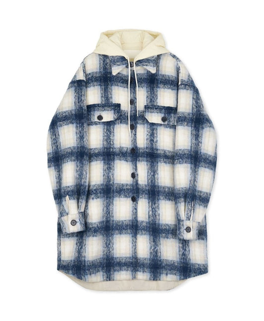 Checker Long Shacket with Light Padded Inner