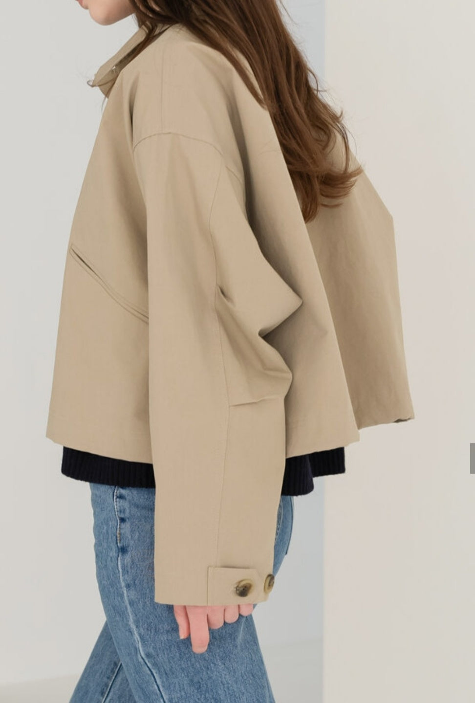 Short 100% Cotton Trench Jacket