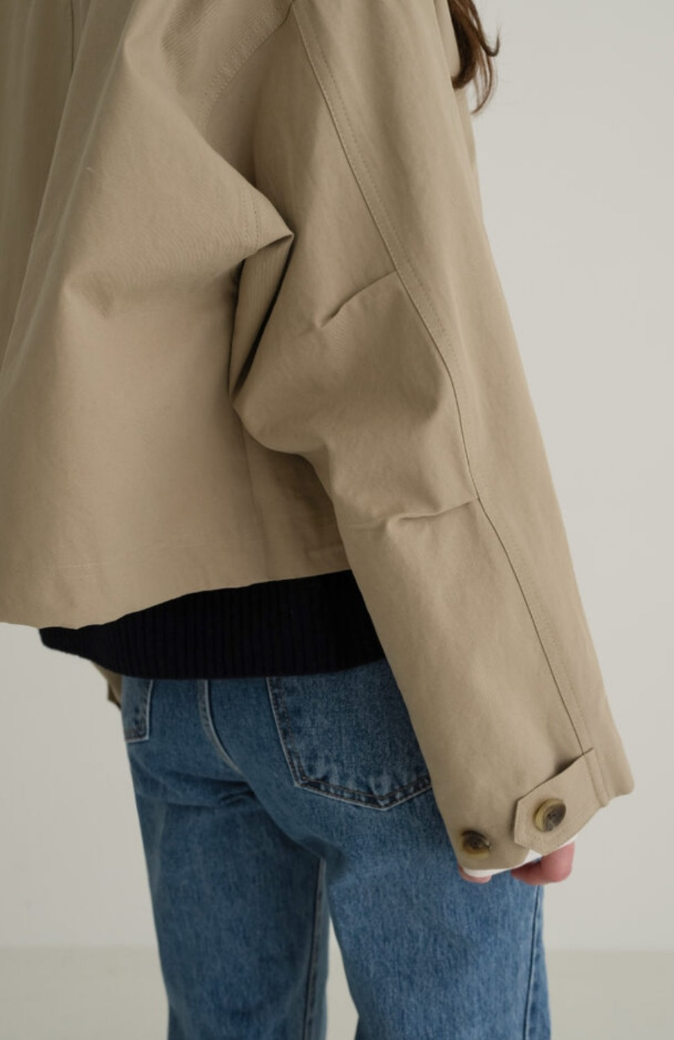 Short 100% Cotton Trench Jacket