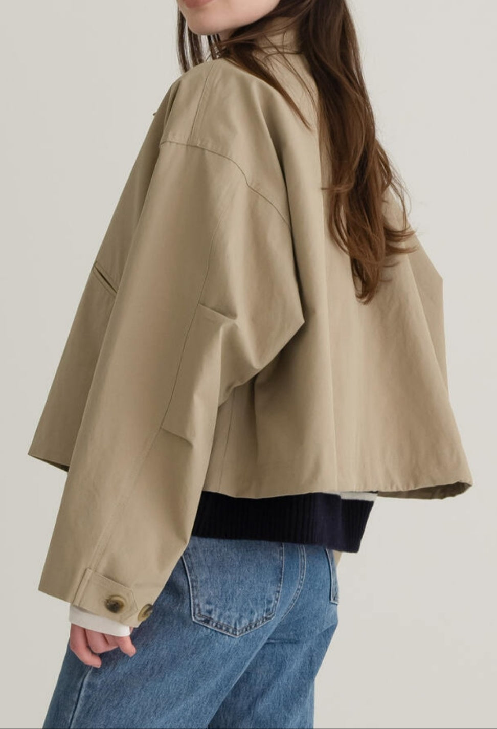 Short 100% Cotton Trench Jacket