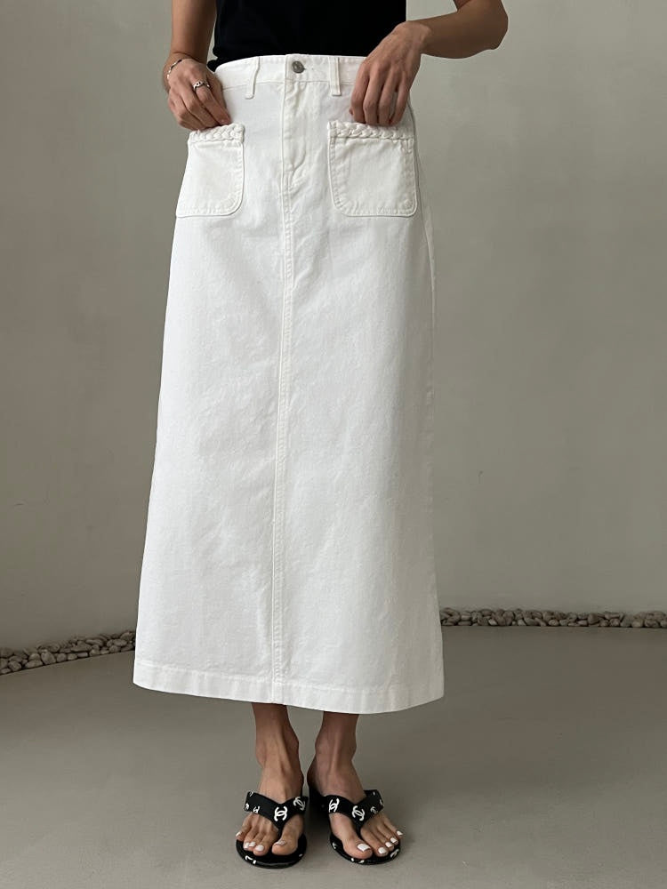 Rosewater Long Cotton Skirt