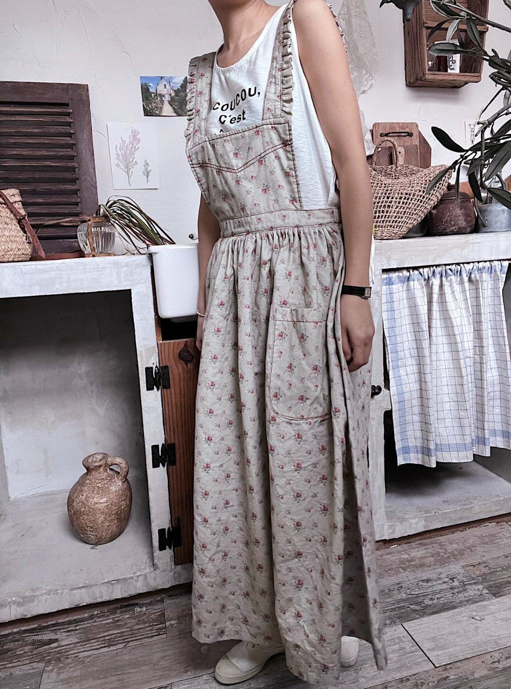 Camile Floral Apron Dress